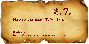 Marschauser Tália névjegykártya